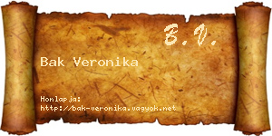 Bak Veronika névjegykártya